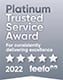 Feefo Platinum Trusted Service Award 2022