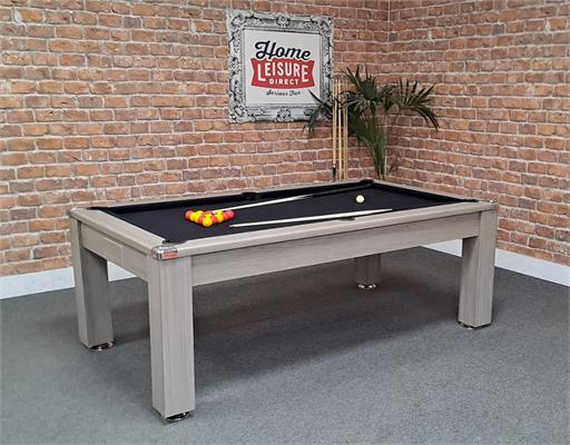 Signature Warwick Pool Dining Table: Grey Oak Finish, 7ft - Warehouse Clearance