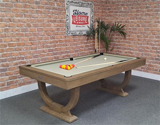 Signature Huntsman Pool Dining Table: Silver Mist Finish, 7ft - Warehouse Clearance