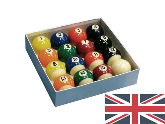 2” Spots and Stripes English Pool Balls - Standard | Free Delivery!