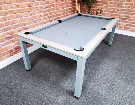 Signature Strickland American Pool Dining Table: Grey Finish - Warehouse Clearance